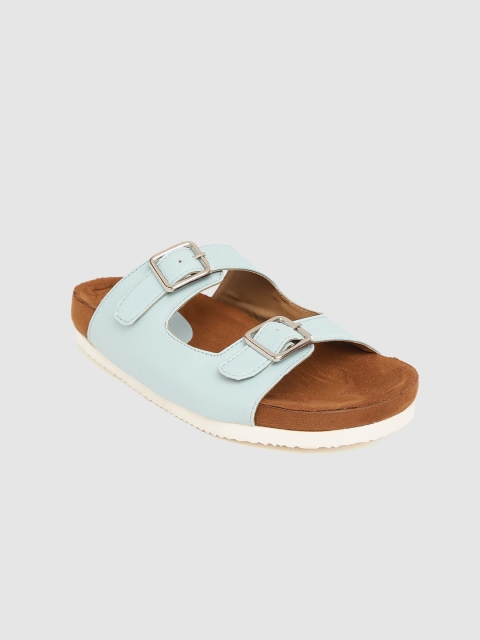 

Mast & Harbour Women Blue Open Toe Flats with Buckles