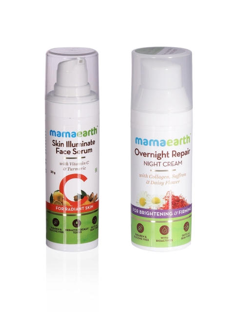 

Mamaearth Sustainable Set of Firming Night Cream & Vitamin C Face Serum, White