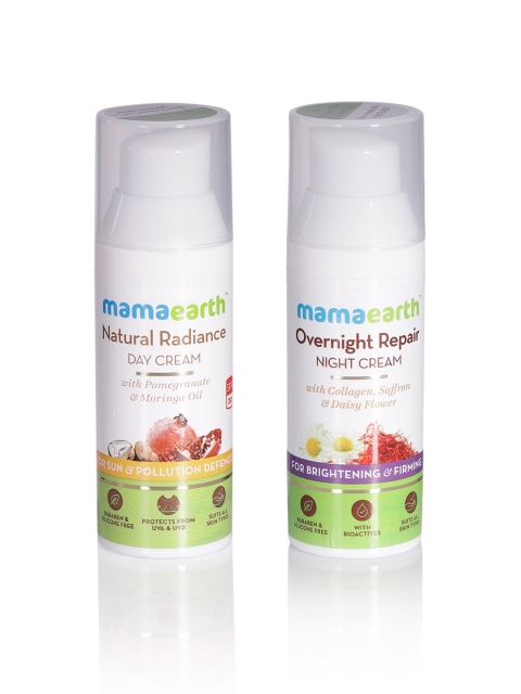 

Mamaearth Unisex Set of SPF 20 Day Cream & Overnight Repair Night Cream, White