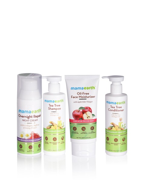 

Mamaearth Sustainable Set of Face Moisturizer, Conditioner, Shampoo & Night Cream, White
