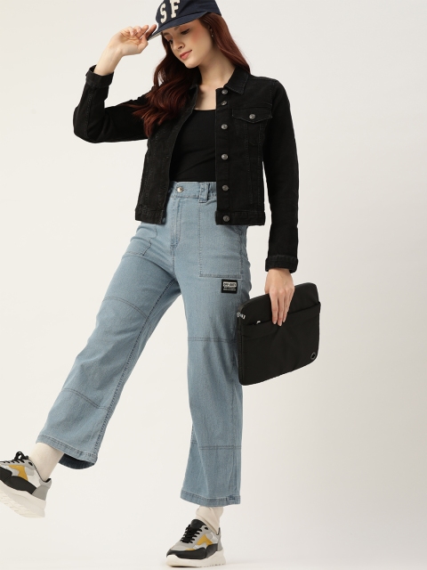 

DressBerry Women Blue Boyfriend Fit High-Rise Stretchable Cropped Jeans