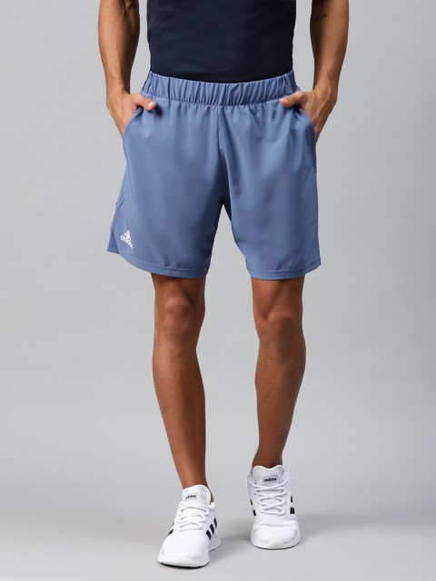 

ADIDAS Men Blue Solid Club Stretch-Woven Tennis Shorts