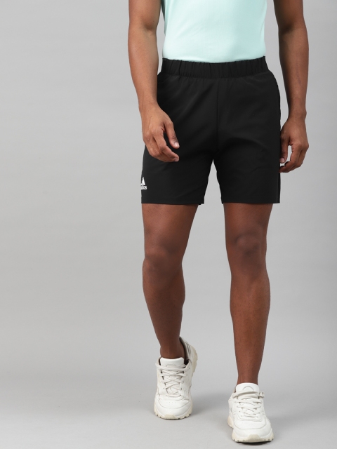 

ADIDAS Men Black Solid Regular Fit Club Stretch-Woven Tennis Shorts