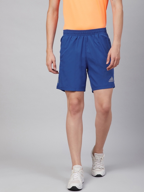 

ADIDAS Men Blue Solid Regular Fit OWN THE Running Sports Sustainable Shorts