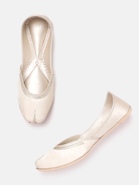 

Anouk Women Beige & Gold-Toned Embroidered Detail Handcrafted Mojaris
