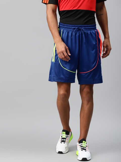 

ADIDAS Men Blue Solid Loose Fit Creator 365 2.0 Basketball Shorts, Navy blue