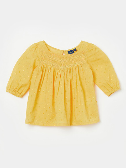 

Juniors by Lifestyle Girls Yellow Solid A-Line Cotton Top