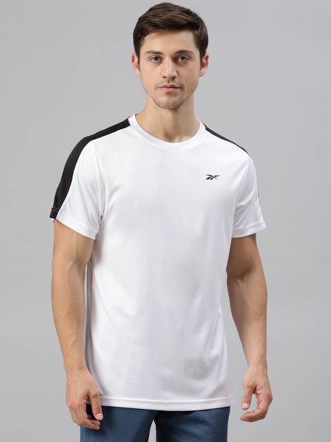 

Reebok Men White Solid Recycled Polyester Workout Ready Tech Training T-shirt