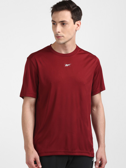 

Reebok Men Maroon FOUNDATION Solid T-shirt