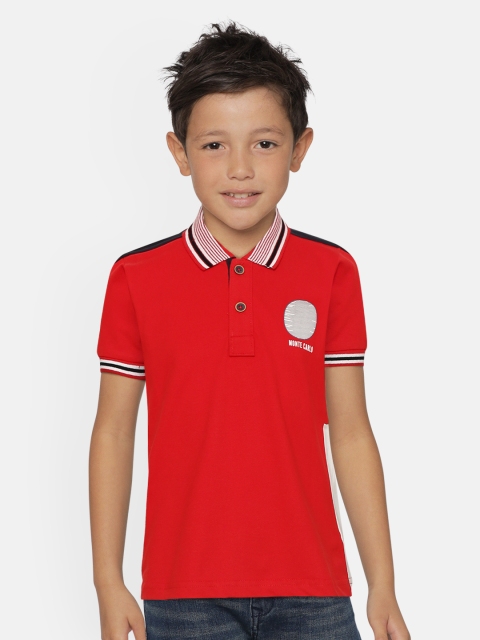 

Monte Carlo Boys Red Solid Polo Collar T-shirt