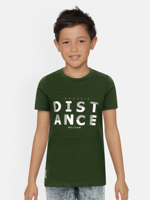 

Monte Carlo Boys Green & White Typography Print Round Neck T-shirt