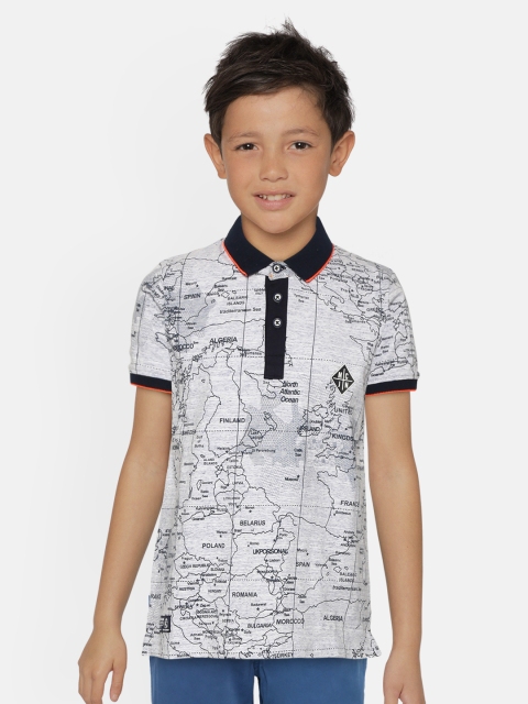 

Monte Carlo Boys Blue Map Print Polo Collar T-shirt