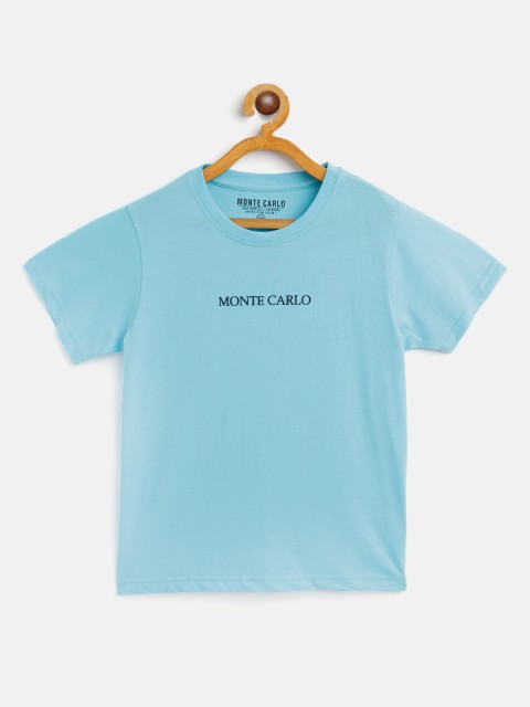 

Monte Carlo Boys Blue Solid Round Neck Pure Cotton T-shirt