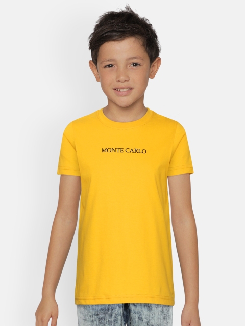 

Monte Carlo Boys Yellow Brand Logo Print Detail Pure Cotton Round Neck T-shirt