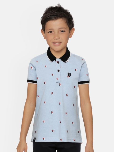 

Monte Carlo Boys Blue & Red Tropical Embroidered Polo Collar T-shirt