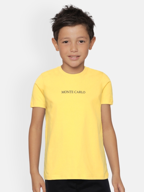 

Monte Carlo Boys Yellow Brand Logo Print Detail Pure Cotton Round Neck T-shirt