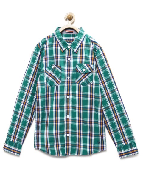 

Allen Solly Junior Boys Green Checked Casual Shirt