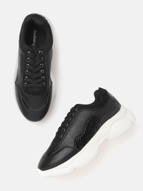 

DressBerry Women Black Perforated Sneakers