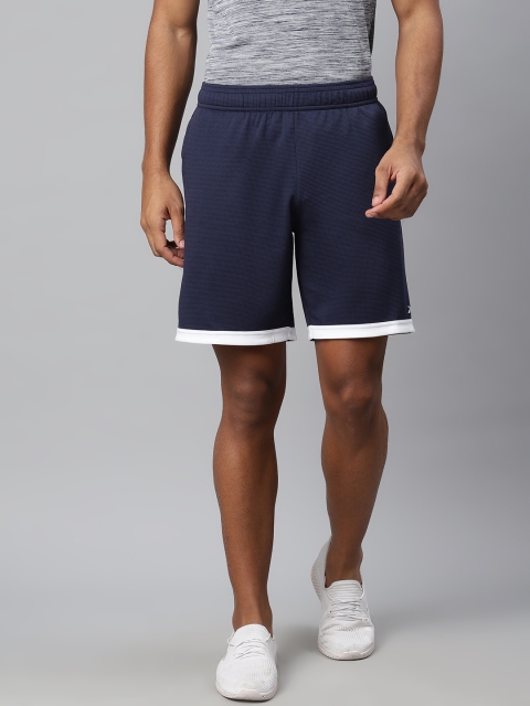 

Reebok Men Navy Blue WF Self-Checked Speedwick Regular Fit Sports Shorts