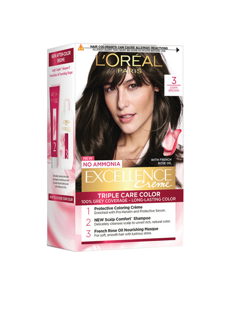 

LOreal Paris Women Excellence Creme Natural Hair Color - 03 Dark Brown 72ml+100g