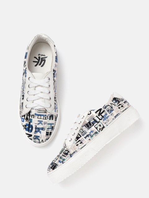 

Yk Boys Off-White & Grey Printed Sneakers