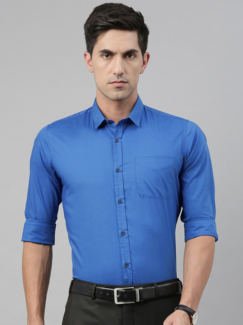 

Peter England Men Blue Slim Fit Solid Formal Shirt