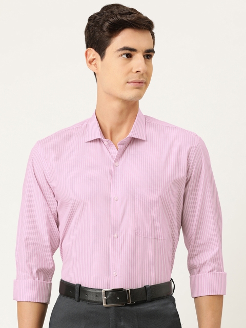 

Peter England Men Pink & White Slim Fit Striped Formal Shirt