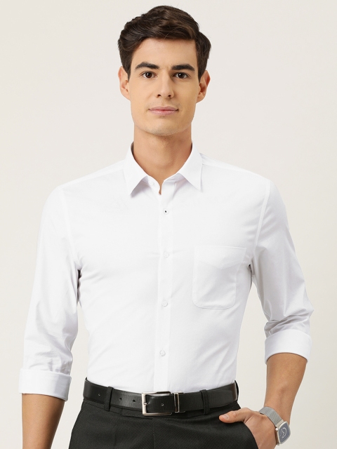 

Peter England Men White Regular Fit Solid Pure Cotton Formal Shirt