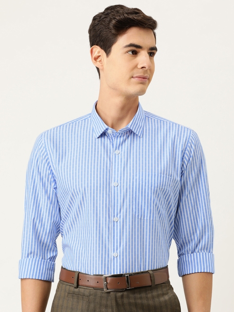 

Peter England Men Blue & White Athletic Fit Striped Formal Shirt