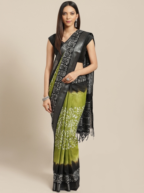 

Nakshi Green & Black Pure Cotton Printed Handloom Saree