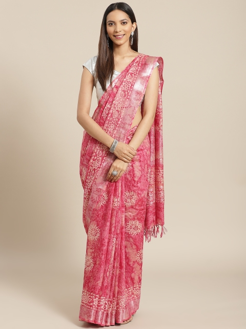 

Nakshi Pink & Off-White Pure Cotton Printed Saree