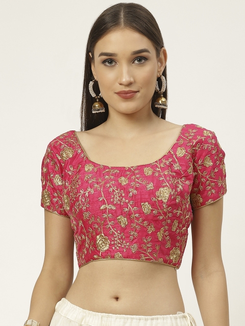 

Studio Shringaar Pink Embroidered Saree Blouse