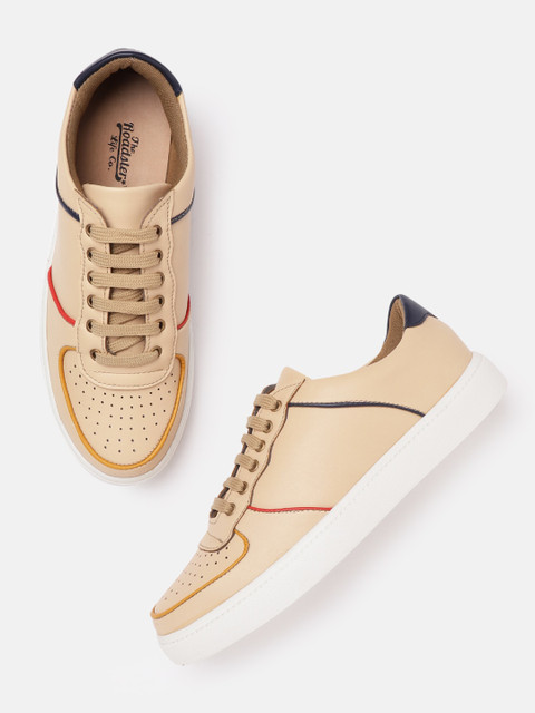 

The Roadster Lifestyle Co Women Beige Perforated Sneakers