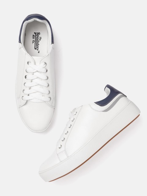

The Roadster Lifestyle Co Women White Solid Flatform Sneakers