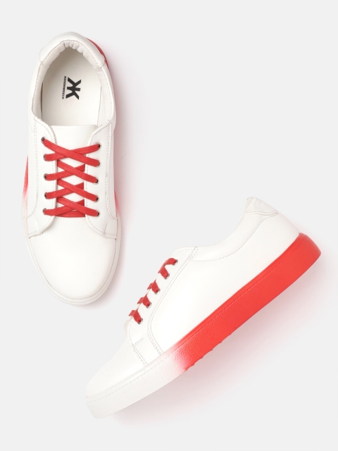 

Kook N Keech Women White & Red Solid Sneakers