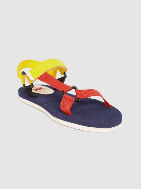 

Kook N Keech Women Red & Yellow Colourblocked Sports Sandals