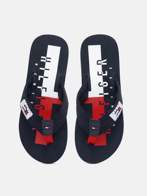 

Tommy Hilfiger Men Navy Blue & Red Printed Thong Flip-Flops