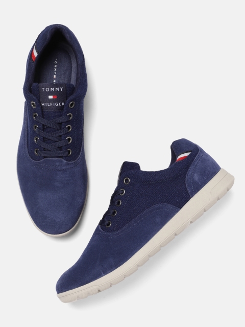 

Tommy Hilfiger Men Blue MIX OF MATERIALS HYBRID Suede Sneakers