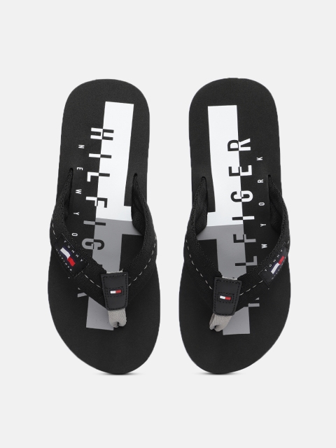 

Tommy Hilfiger Men Black & White Printed Thong Flip-Flops