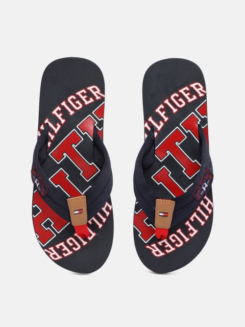 

Tommy Hilfiger Men Navy Blue & Red Printed Essential Beach Thong Flip-Flops