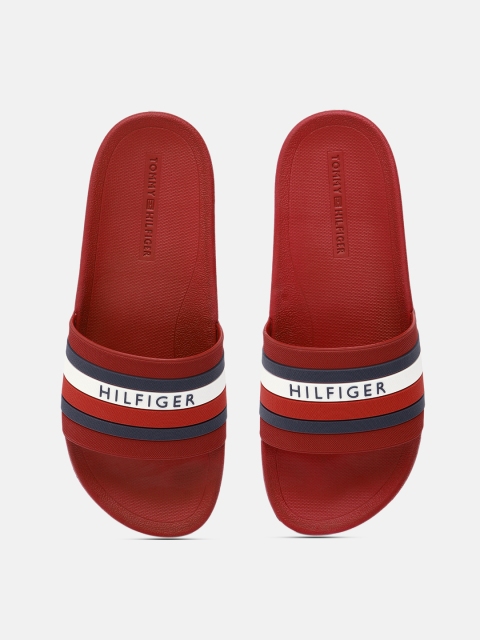 

Tommy Hilfiger Men Red tmRIKER Striped Sliders