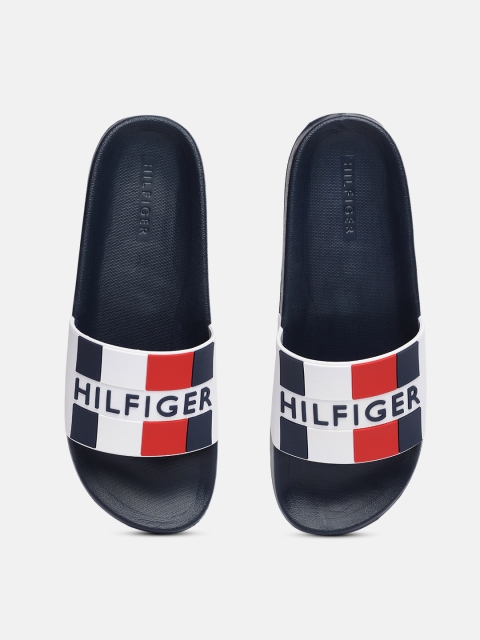 

Tommy Hilfiger Men Navy Blue & White Colourblocked tmROMEY Sliders