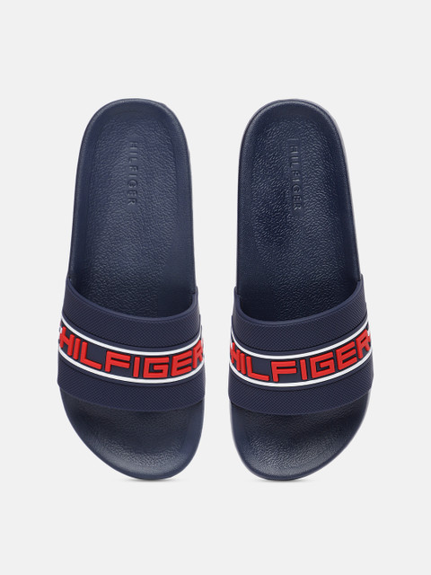 

Tommy Hilfiger Men Navy Blue & Red Brand Logo Sliders