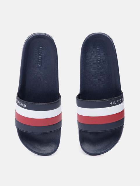 

Tommy Hilfiger Men Navy Blue & Red tmROZI Striped Sliders
