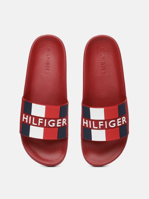 

Tommy Hilfiger Men Red Printed Sliders