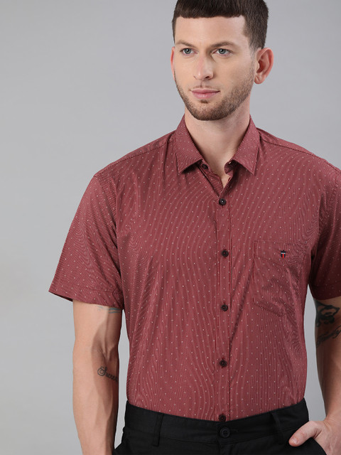 

Louis Philippe Sport Men Maroon & White Slim Fit Printed Casual Shirt