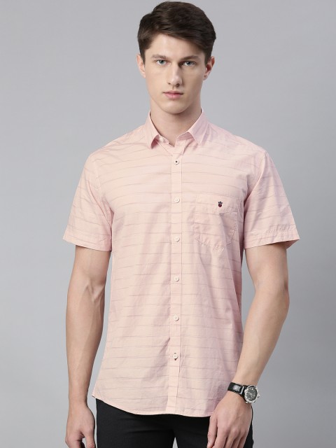

Louis Philippe Sport Men Peach-Coloured Slim Fit Striped Casual Shirt
