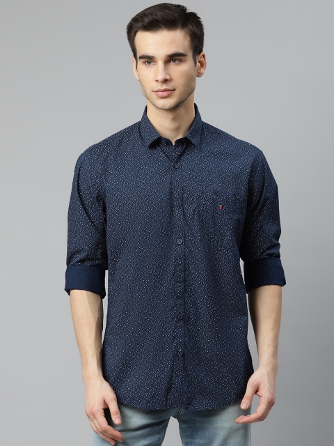 

Louis Philippe Sport Men Navy Blue Slim Fit Pure Cotton Printed Casual Shirt