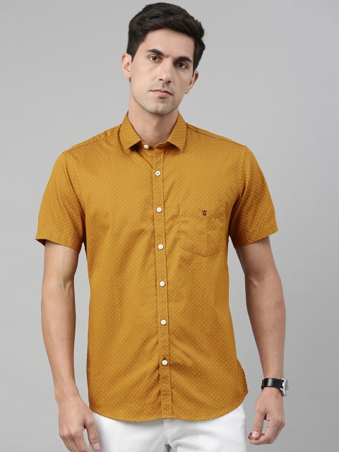 

Louis Philippe Sport Men Mustard & White Slim Fit Self Design Casual Shirt