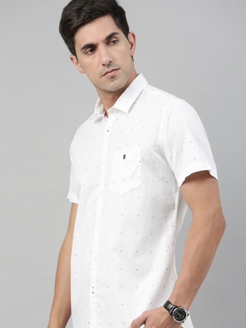 

Louis Philippe Sport Men White Slim Fit Self Design Casual Shirt